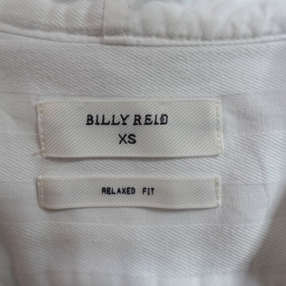 Billy Reid Shirt XS White Patchwork Band Collar Relaxed Made in Portugal - Picture 4 of 12
